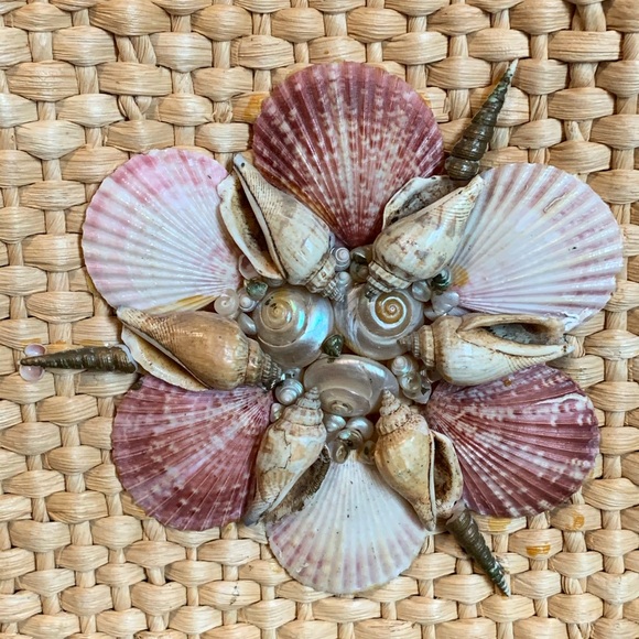 Vintage Woven Straw Handbag with Shell Decoration - Picture 2 of 6